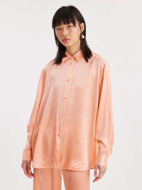 Holzweiler Blaou Silk Women's Shirts Pink | MHCN-78310