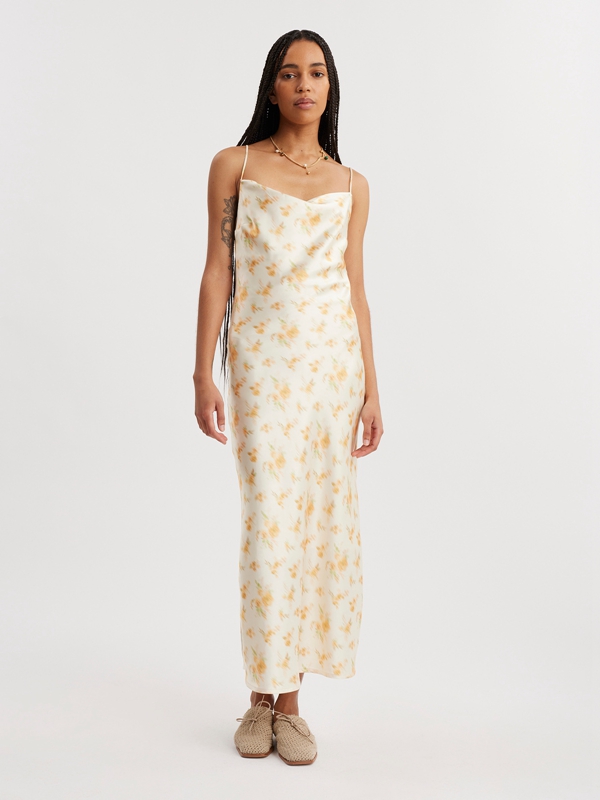 Holzweiler Eila Print Women's Dress Yellow | NHZV-84197