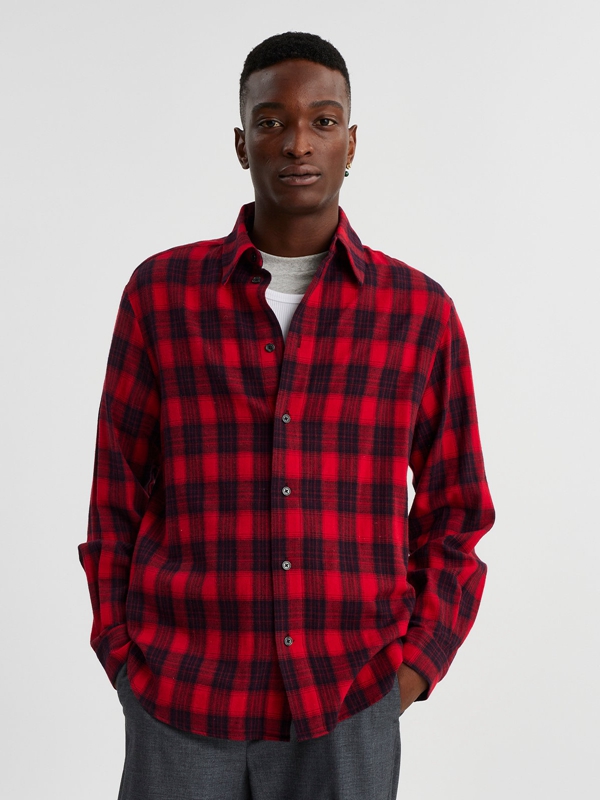 Holzweiler Elja Red Check Men's Shirts Red | QWLC-13870