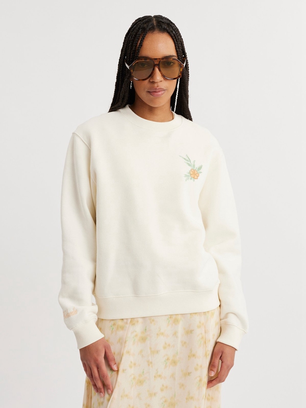 Holzweiler Evoke Blurred Flower Women's Hoodie White | ENGF-05341