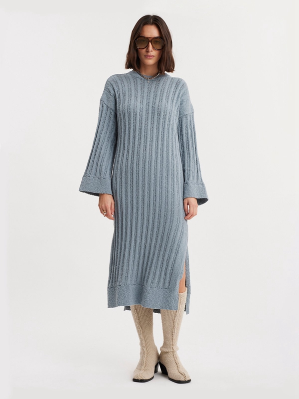 Holzweiler Foss Knit Women's Dress Blue Grey | UESF-63871