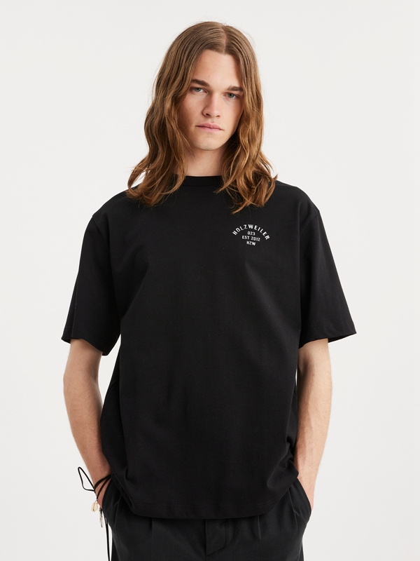 Holzweiler Salt Logo Men's T Shirts Black | KVEW-24936