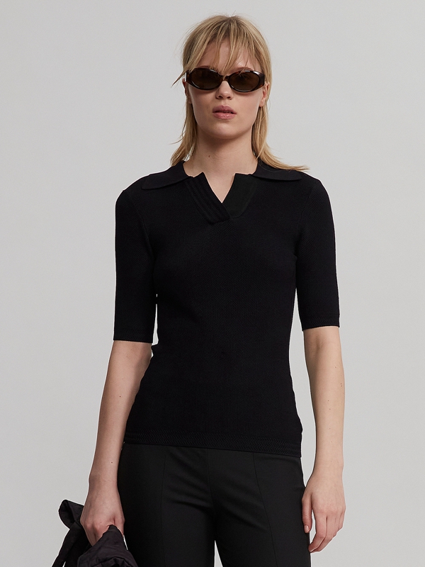 Holzweiler Smooth Knit Women's Tops Black | QWKY-97204