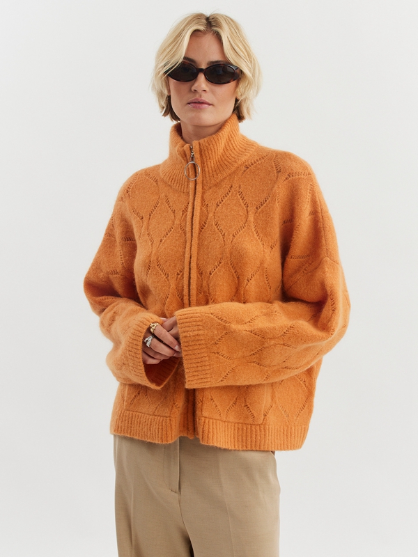 Holzweiler Tine Diamond Women's Cardigan Orange | RXLK-29563