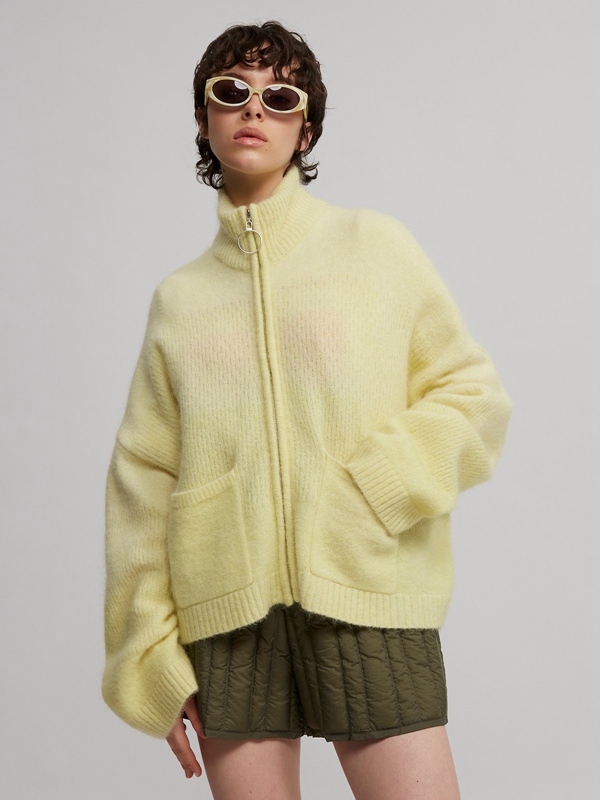 Holzweiler Tine Knit Women's Cardigan Yellow | YHKI-30824