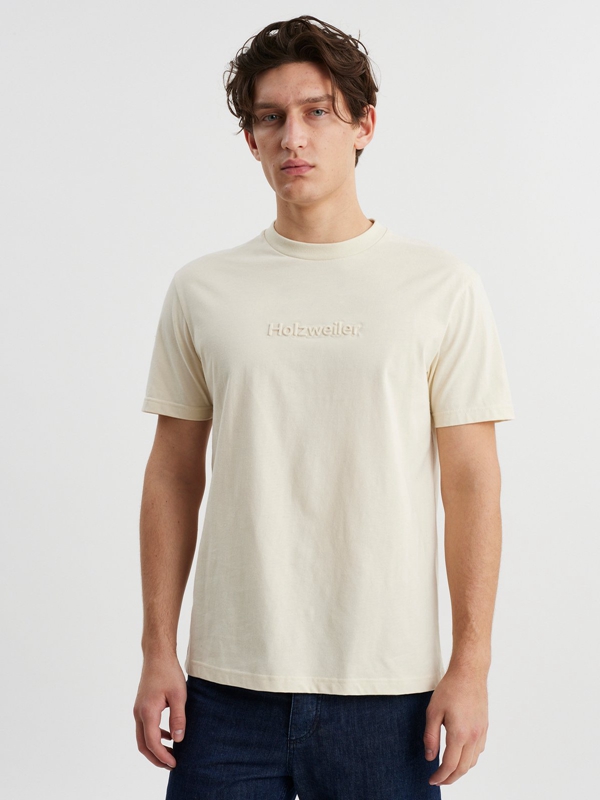 Holzweiler Tucker Ecru Men's T Shirts Beige | XEUD-20974