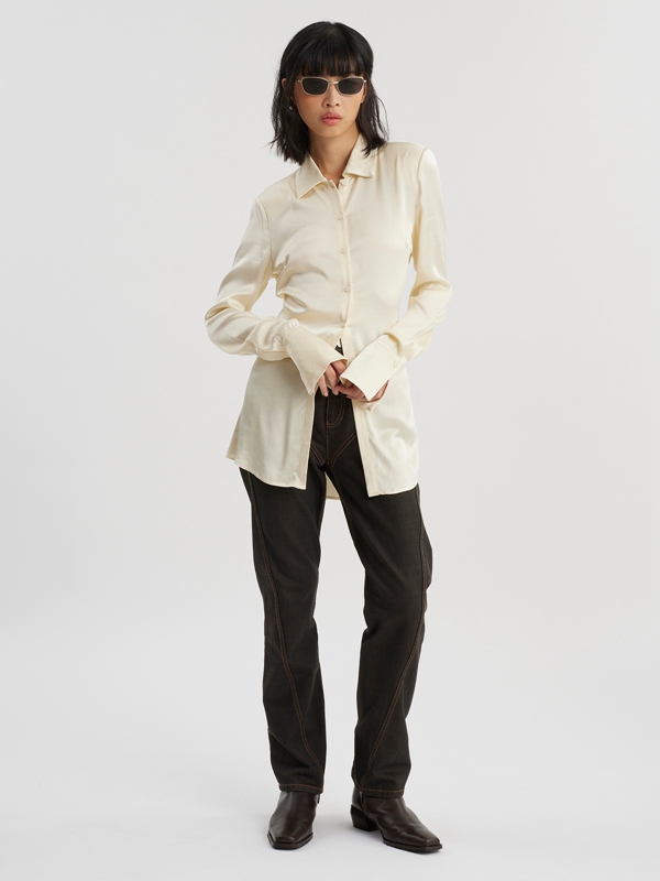 Holzweiler Youbin Women's Shirts Cream | YOVH-52860