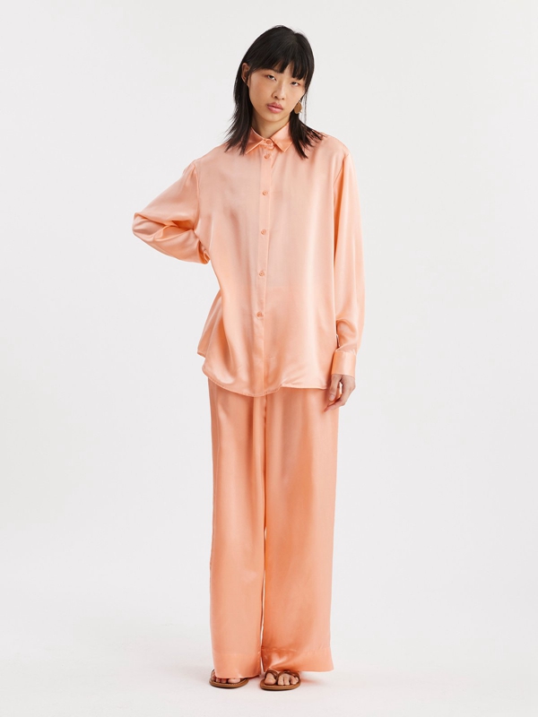 Holzweiler Blaou Silk Women's Shirts Pink | MHCN-78310