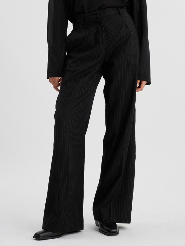 Holzweiler Bottomsup Wool Women's Trousers Black Stripes | DVQL-70258