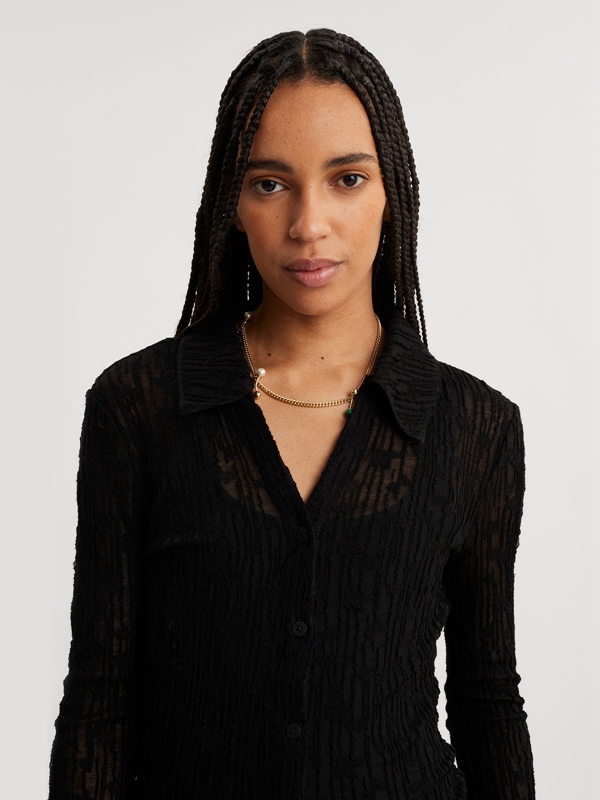 Holzweiler Cissi Lace Women's Shirts Black | XUOQ-20879