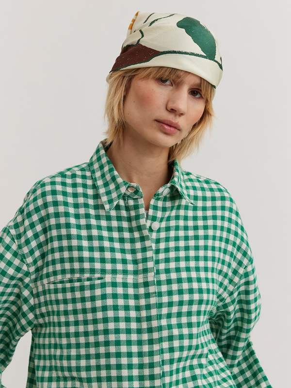 Holzweiler Dais Check Women's Shirts Green | SXIH-23105