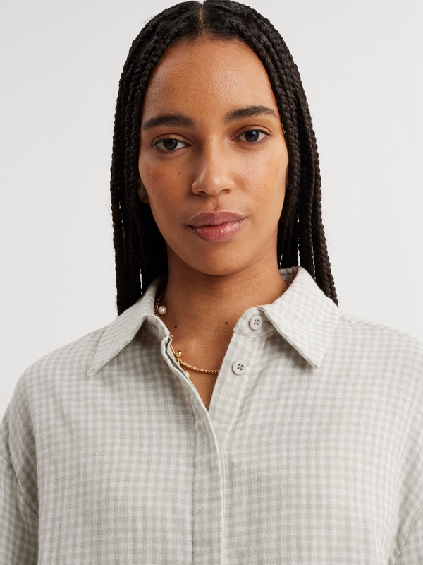 Holzweiler Dais Check Women's Shirts Grey | WGOA-50834