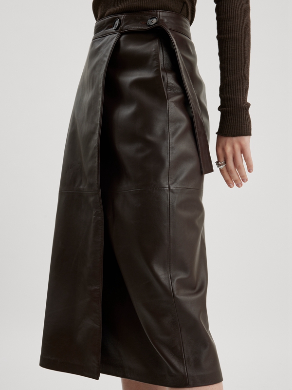 Holzweiler Gabriela Leather Women's Skirts Brown | ELQY-93658