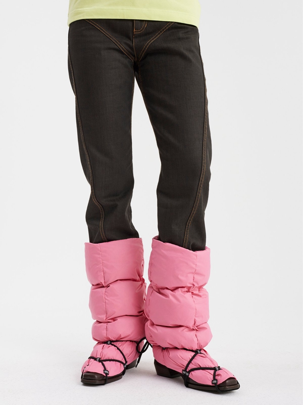 Holzweiler Keng Shiny Legwarmer Men's Boots Pink | DYSR-08619