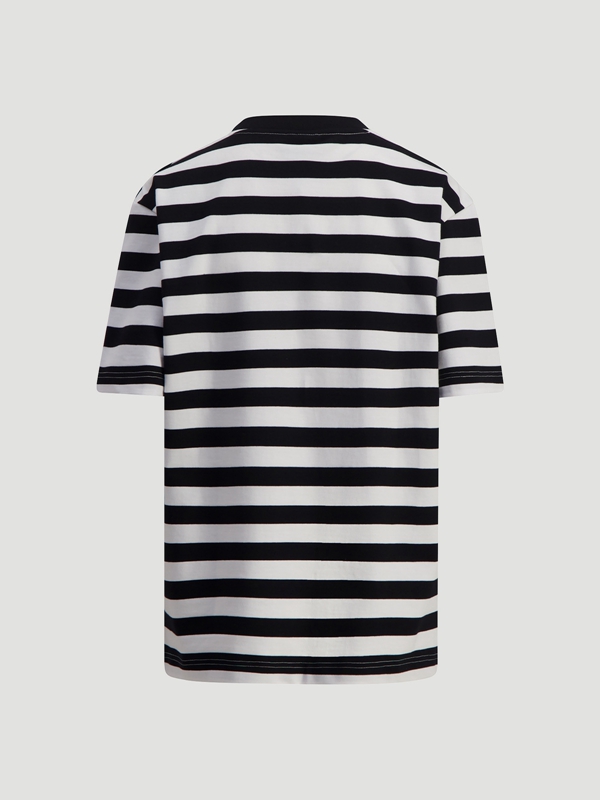 Holzweiler M. Hanger Striped Men's T Shirts Black White | TBRE-80792