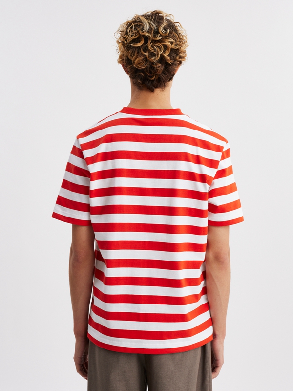 Holzweiler M. Hanger Striped Men's T Shirts Red White | UJNI-53024