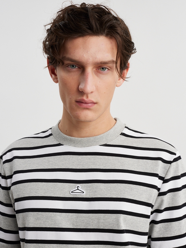 Holzweiler M. Hanger Striped Men's T Shirts Grey | YCLP-41895