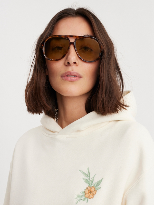 Holzweiler Mind Blurred Flower Women's Hoodie White | TWHX-05724