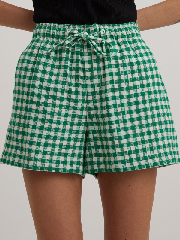 Holzweiler Musan Check Women's Shorts Green | BYEF-84960