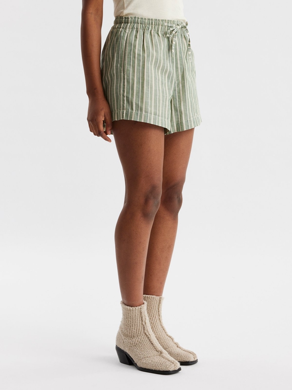 Holzweiler Musan Stripe Women's Shorts Green | RFPC-96785