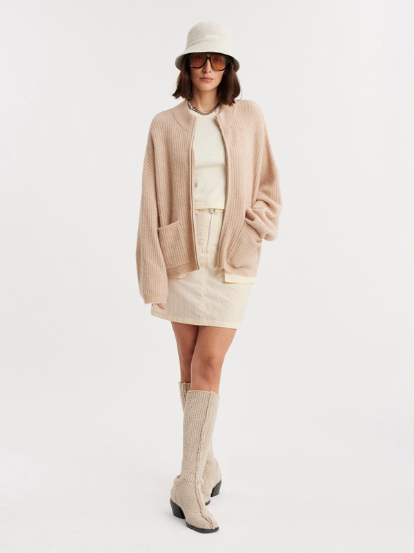 Holzweiler Penguin Knit Women's Cardigan Beige | TIRY-56749