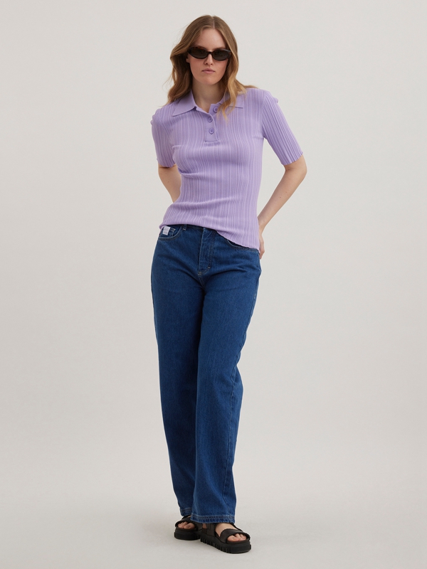 Holzweiler Smooth Knit Women's Tops Purple | NEAH-90651