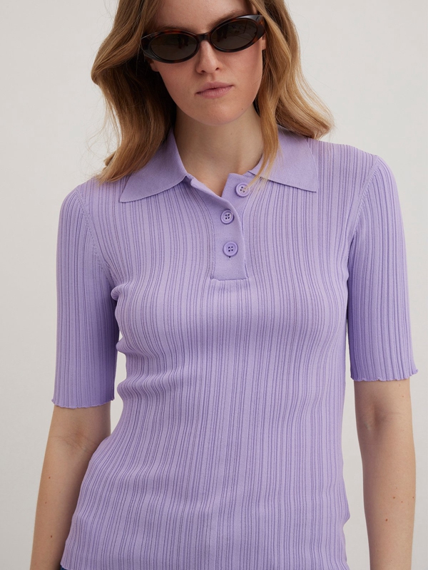 Holzweiler Smooth Knit Women's Tops Purple | NEAH-90651