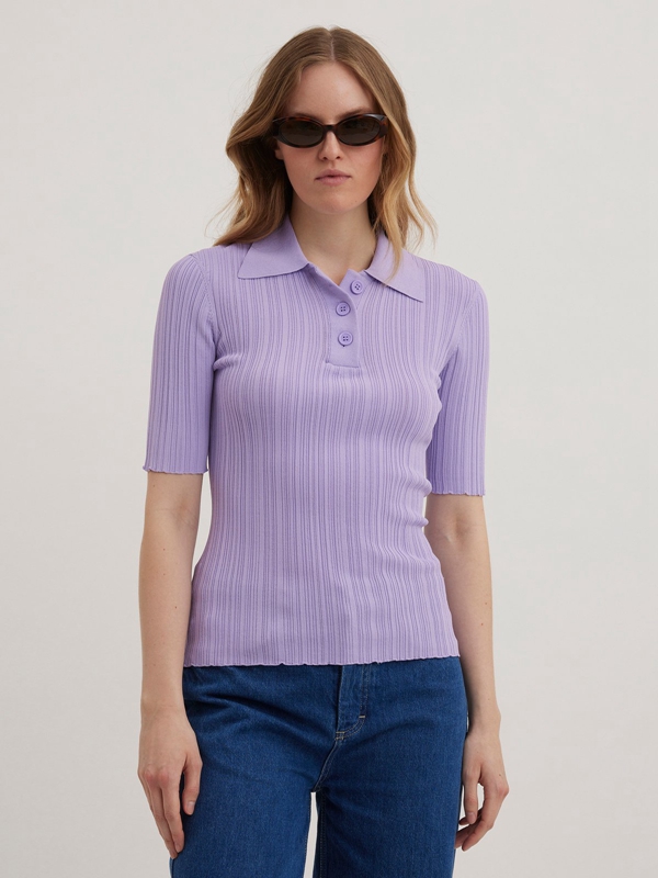 Holzweiler Smooth Knit Women's Tops Purple | NEAH-90651