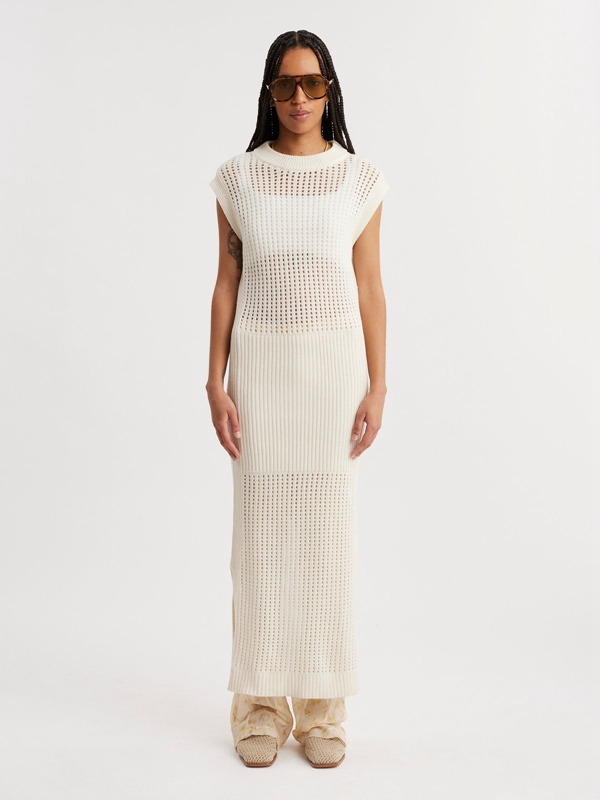 Holzweiler Solange Crochet Women's Dress White | AGYB-36792