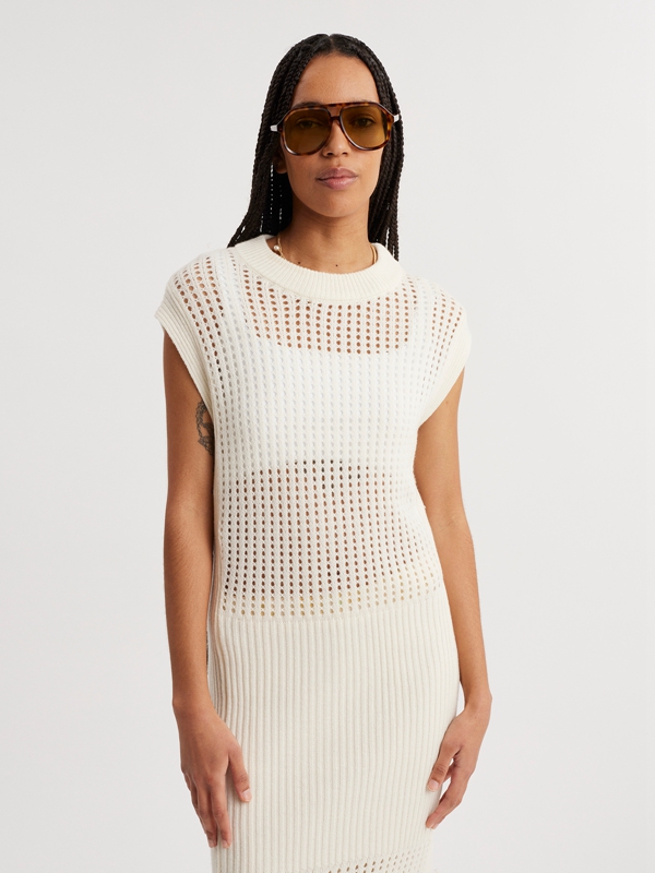 Holzweiler Solange Crochet Women's Dress White | AGYB-36792