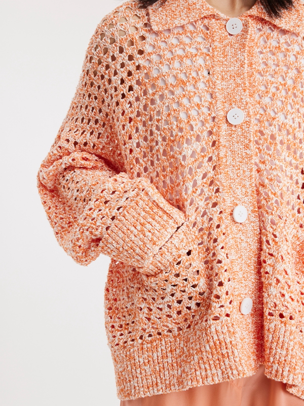 Holzweiler Tired Crochet Women's Cardigan Orange | XACV-89316