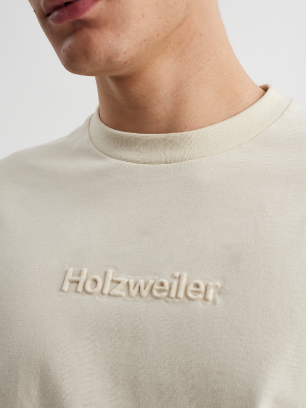 Holzweiler Tucker Ecru Men's T Shirts Beige | SRJL-69214