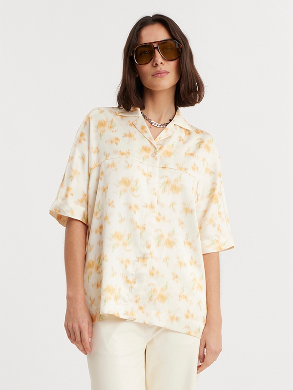 Holzweiler Vera Print Women's Shirts Yellow | DORI-71980