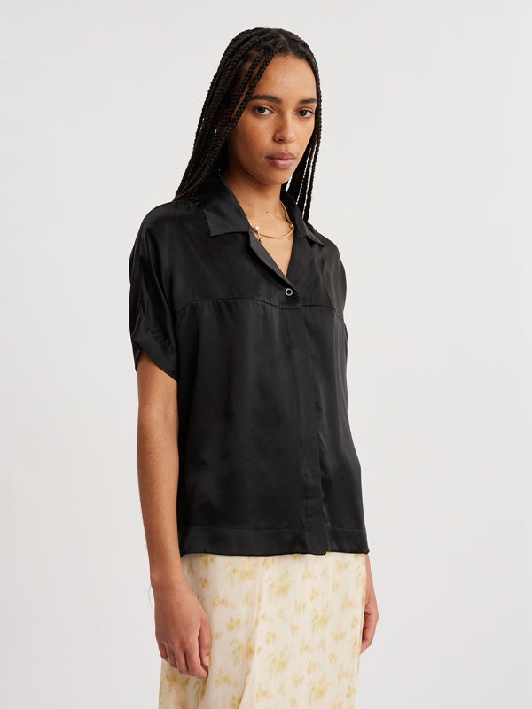 Holzweiler Vera Silk Women's Shirts Black | ZUBD-86275