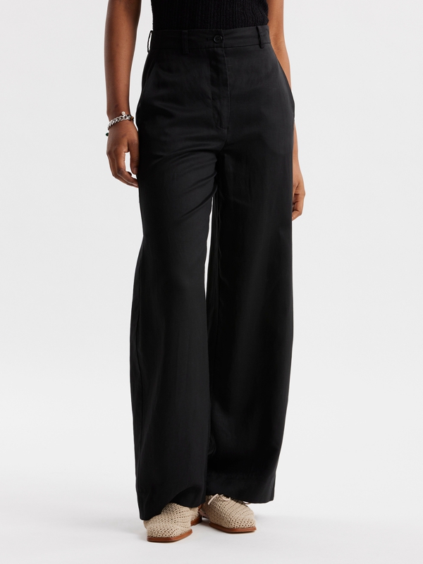 Holzweiler Vidda Linen Women's Trousers Black | PDRQ-27483