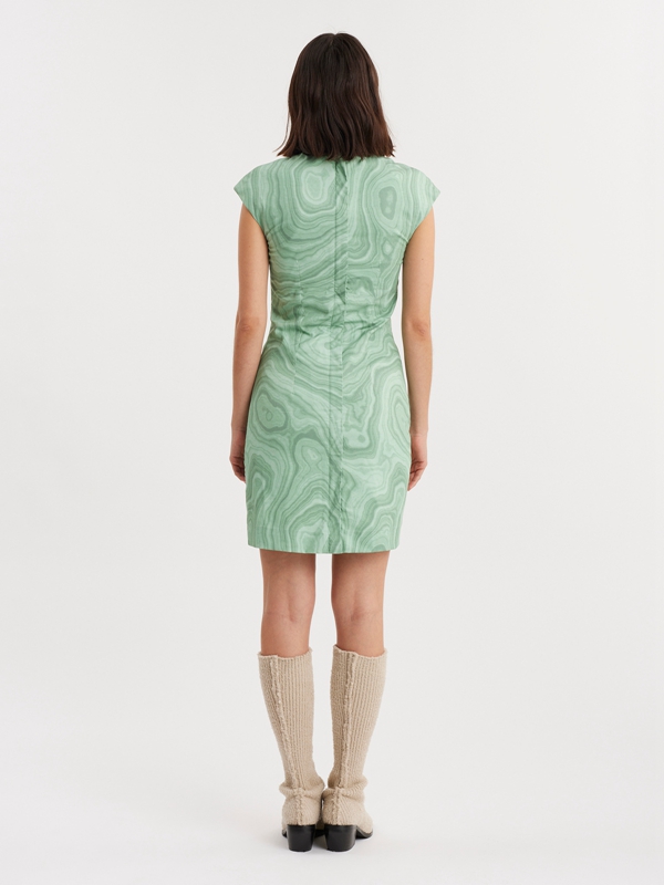 Holzweiler Vims Print Women's Dress Green | ASLW-90851