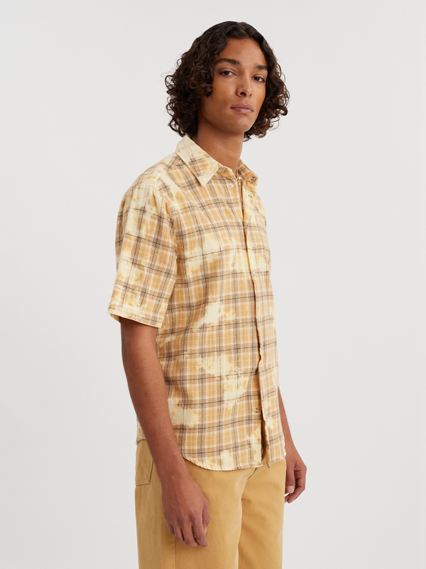 Holzweiler Wiki Bleach Check Men's Shirts Yellow | BVHS-97860