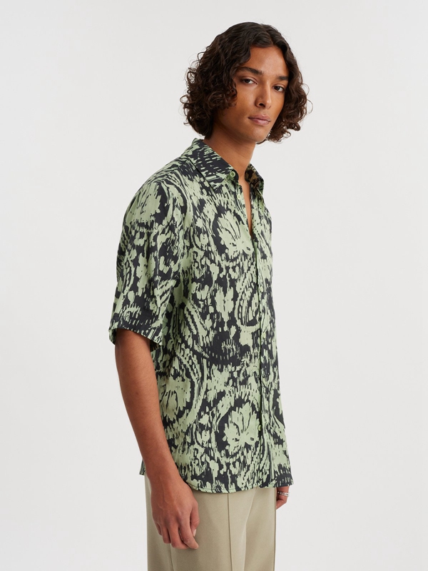 Holzweiler Wiki Print Men's Shirts Green | XMID-80612