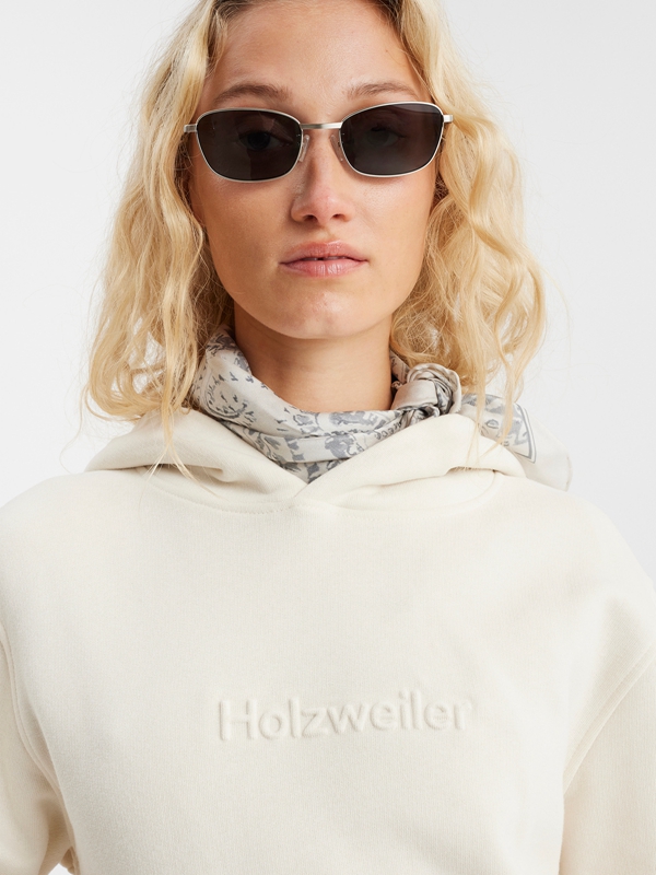 Holzweiler Zoe Print Women's Hoodie White | RZCY-63185